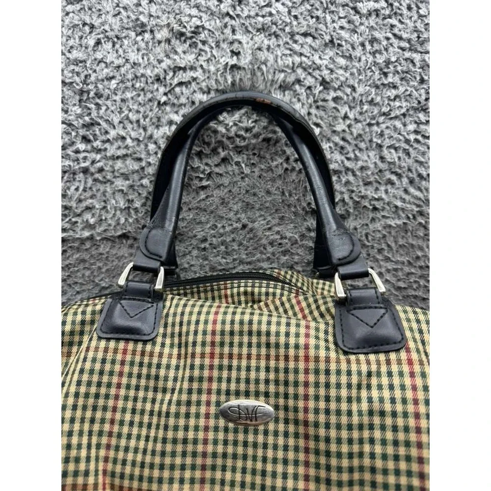 Diane Von Furstenberg Checkered Carry On‎ Luggage Travel Duffle Bag 14